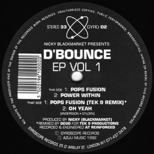 Nicky Blackmarket - D'Bounce EP Vol. 1