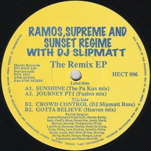 Ramos, Supreme & Sunset Regime with DJ Slipmatt - The Remix EP