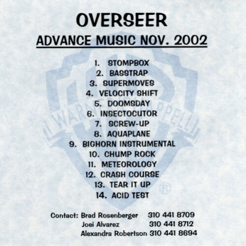 Overseer - Advance Music Nov. 2002 [CD]